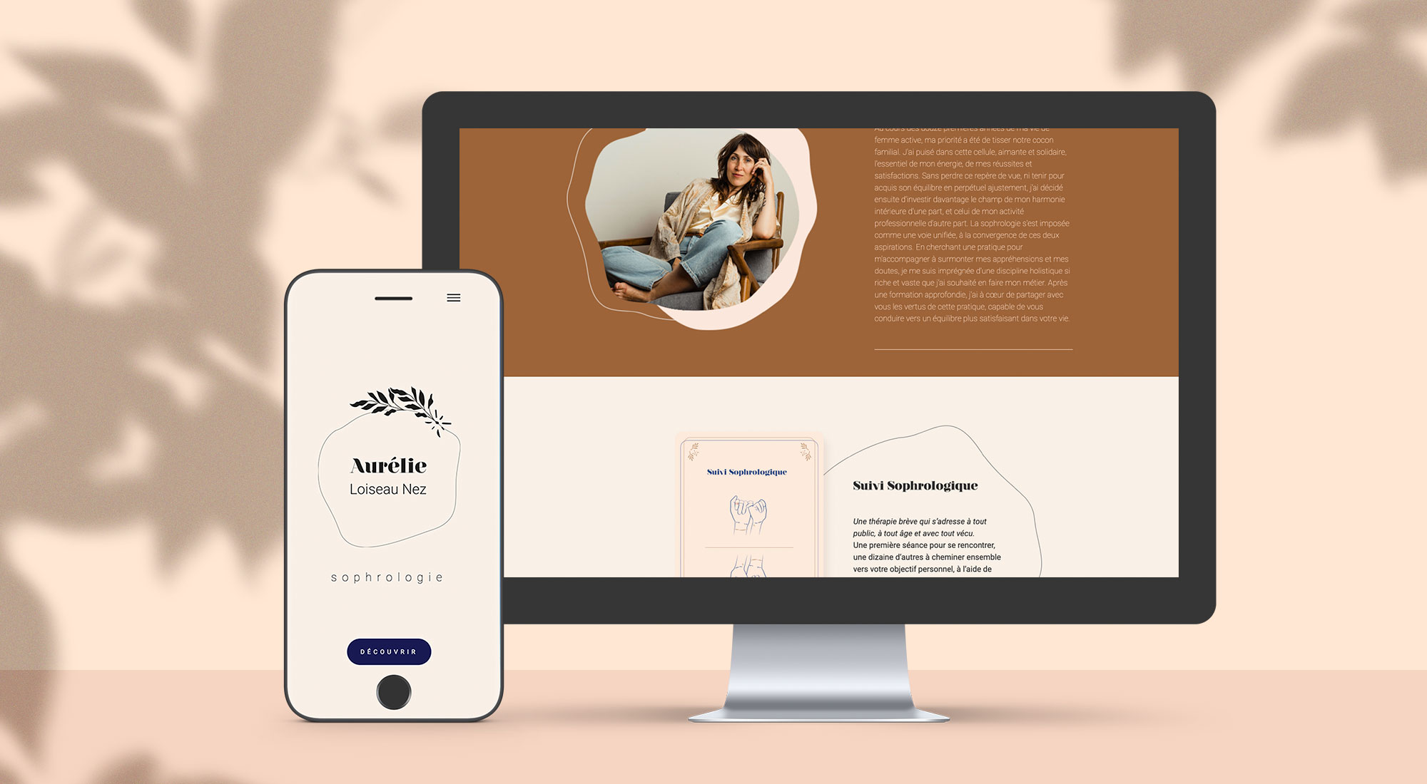 déclinaison sur écran desktop et mobile du webdesign du site HomeSweet